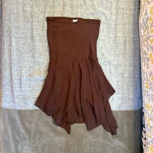 Vintage Brown silk Women's Skirt